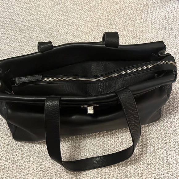 Tanna Tannar Black Soft Neutral Leather Satchel Shoulder Bag Purse - Picture 8 of 12